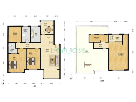 中南江景园 3室2厅2卫 169平方
