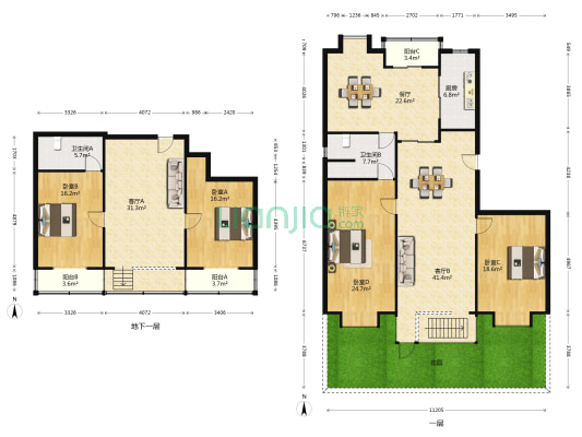 联鑫虹桥苑 4室3厅2卫 276平方