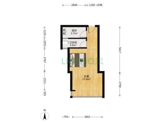 星尚公寓 1室0厅1卫 41平方