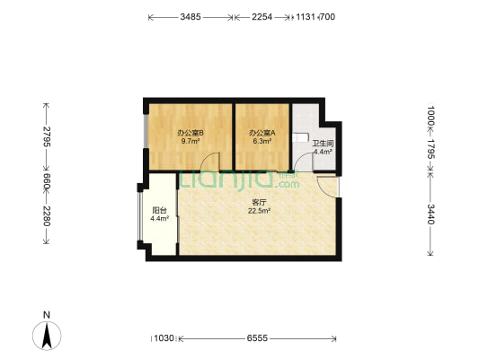 金盛广场 2室1厅1卫 67平方