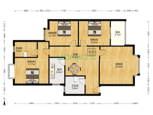 东府花园B区 1室0厅1卫 137平方