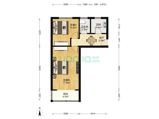 清扬路南清家舍 2室1厅1卫 50平方