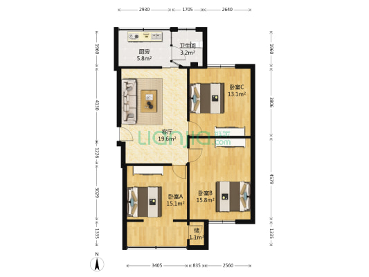 清江东路360号 3室1厅1卫 75平方