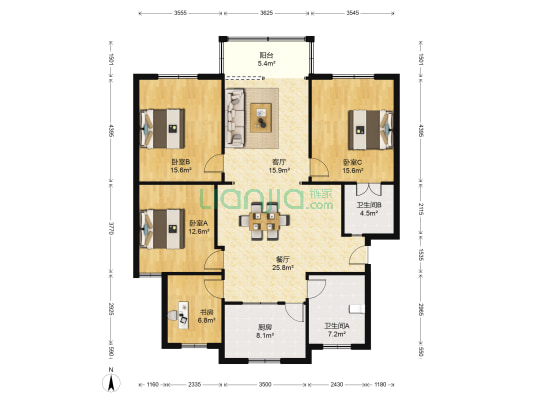 万红二村 4室2厅2卫 187平方