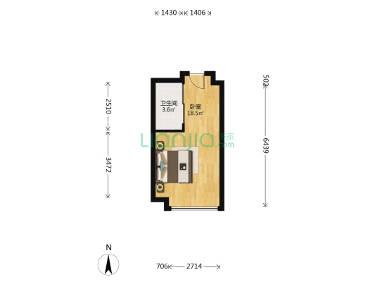 万科缇香荟 1室0厅1卫 36平方