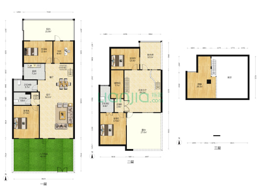 摩尔城一区 5室2厅3卫 206平方