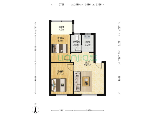 基建新村 2室1厅1卫 59平方