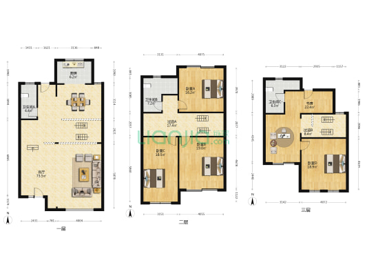 中铁国际城瑞园 5室1厅3卫 319平方