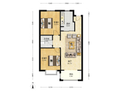 南北通透两居  简单装修   采光视野好-涿州鹏渤新加坡花园户型图