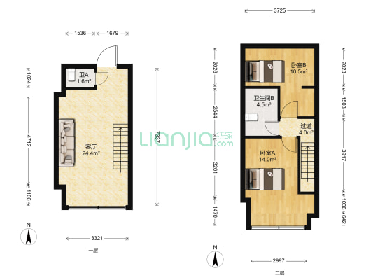 银城蔚来 2室1厅2卫 41平方