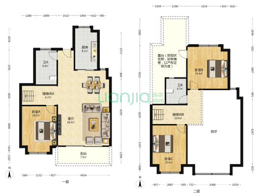 恒大银海湖三期 3室1厅2卫 156平方