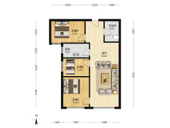 鸿坤理想湾北区全朝阳小三居，采光好，视野好。-涿州鸿坤理想湾北区户型图