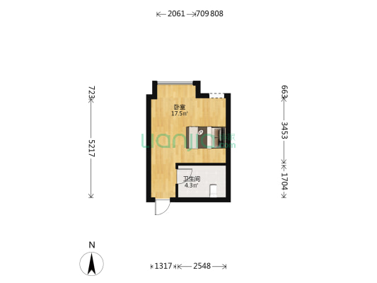 启迪清扬时代 1室0厅1卫 30平方