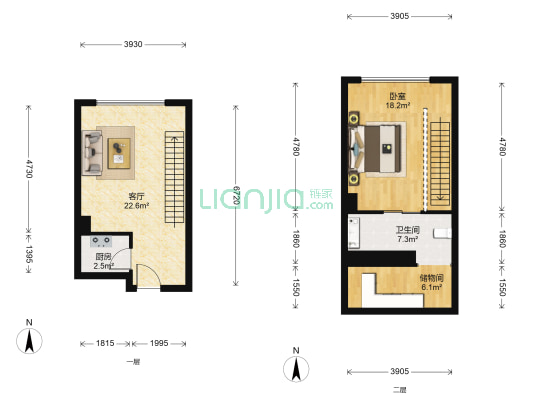 大成国际 1室1厅1卫 42平方