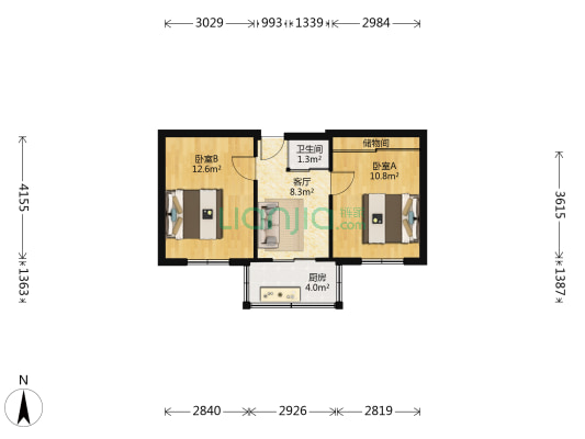 得胜小区 2室1厅1卫 50平方