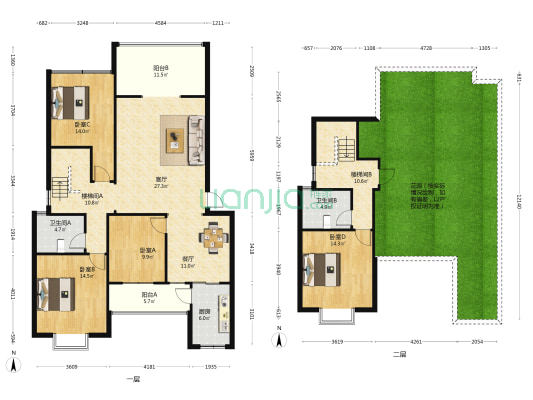 凯帝金府 4室2厅2卫 143平方