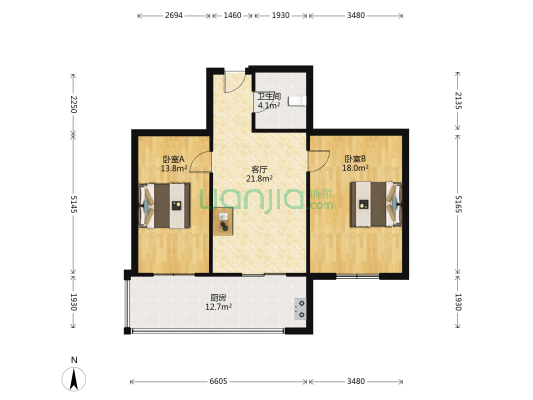 文治三道街 2室1厅1卫 85平方