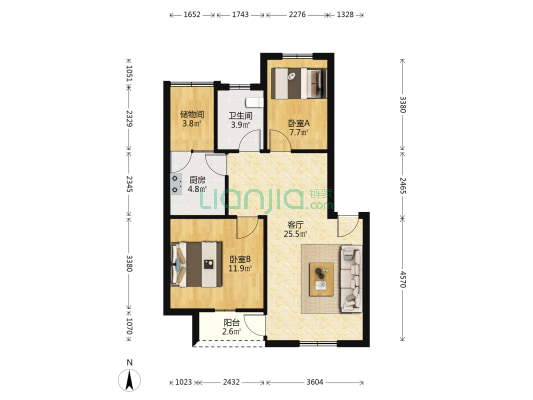 金丽楼 2室1厅1卫 78平方
