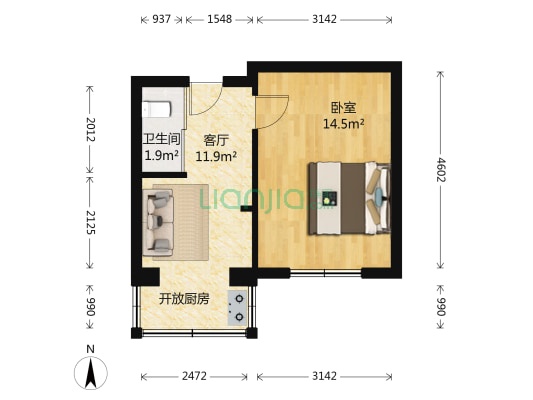 丰乐小区 1室1厅1卫 35平方