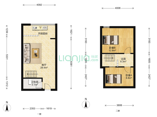 新都商务广场 2室1厅1卫 43平方
