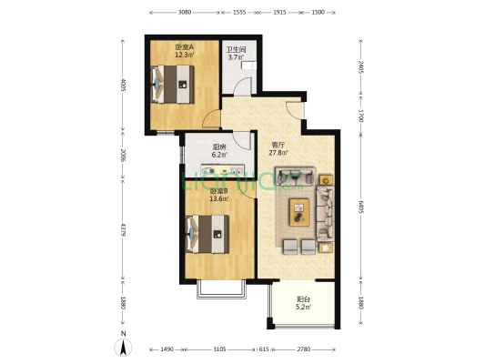 宜佳旺广场旁， 范阳主路，交通便利，地段优越-户型图