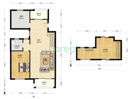 鑫怡园 2室1厅1卫 125平方