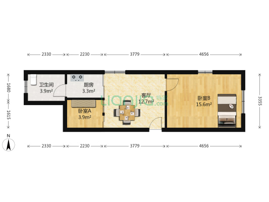 新建巷11号 2室1厅1卫 51平方