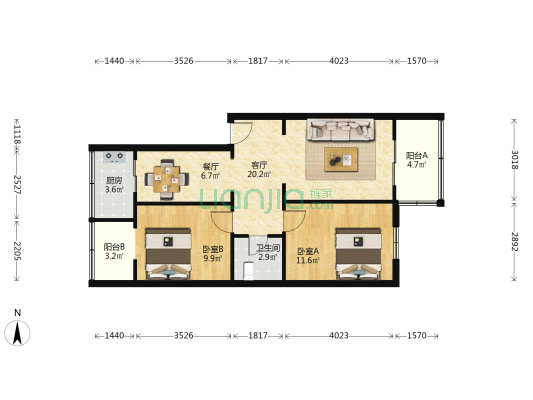 织袜三厂家属院 2室2厅1卫 79平方