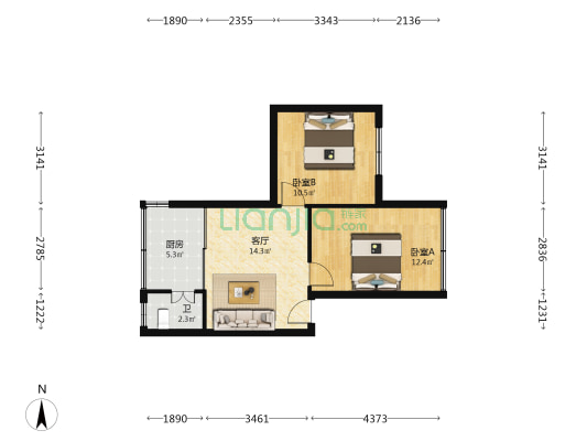 嘉润路113号 2室1厅1卫 58平方