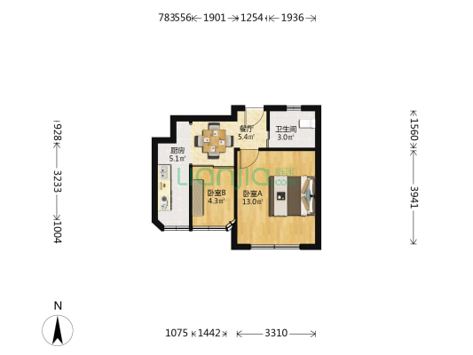 学前一村 2室1厅1卫 38平方