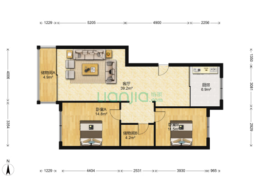 金海寶山新城 2室1厅0卫 101平方