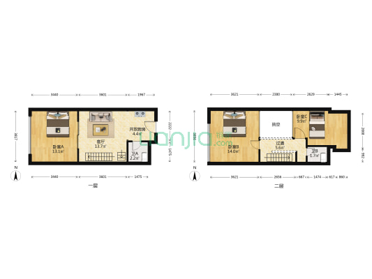 万科小世界二期 3室1厅2卫 46平方