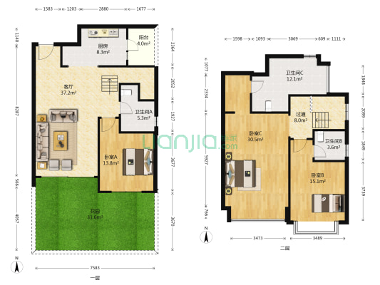 恒大御景半岛 3室1厅3卫 163平方