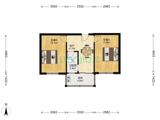 南渣线小区 2室1厅1卫 65平方