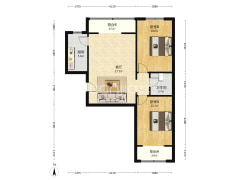 南北通透大两居室高层采光好急售-涿州水岸花城户型图