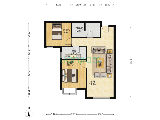 此房精装修的，诚心出售，可以看房子，我有房子视频-户型图