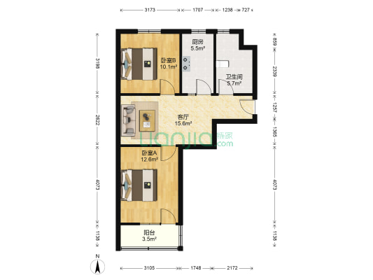 池郢泵站小区 2室1厅1卫 61平方