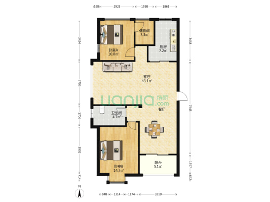 亲亲家园(新昌县) 2室1厅1卫 101平方