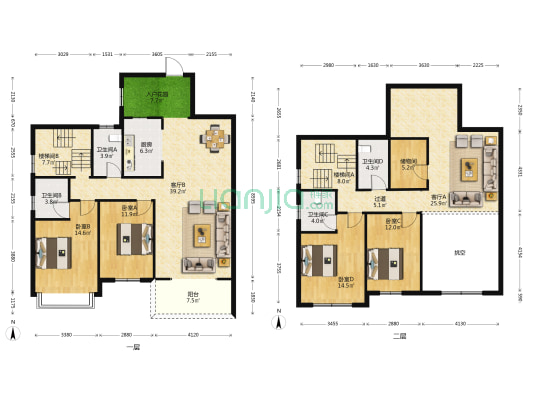 茵悦世家 4室2厅4卫 258平方