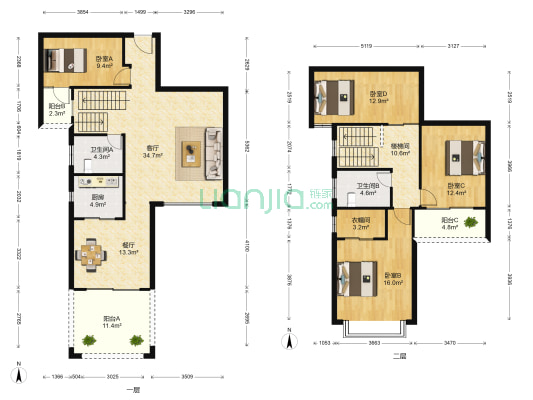 泰美园 4室2厅2卫 186平方