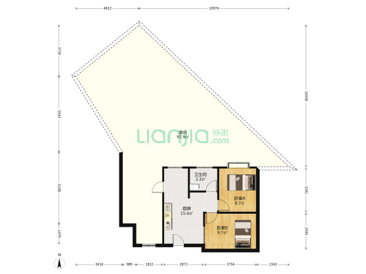 三塘人家 2室0厅1卫 122平方