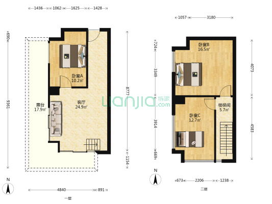 万科金库 3室1厅0卫 63平方