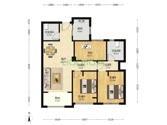 壹鼎院 3室1厅2卫 99平方