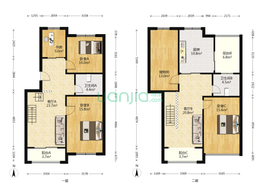 紫薇苑四区 4室2厅2卫 170平方