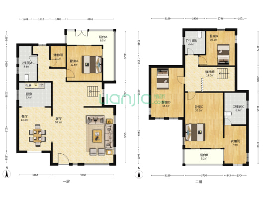 九九别墅（南苑） 4室2厅3卫 226平方