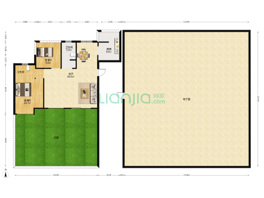 万霖固蓉府 2室1厅1卫 110平方