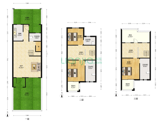诺德名府 3室1厅4卫 145平方