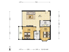适合三口之家，户型简单，功能性合理，居家舒适度高-重庆宏华苑户型图
