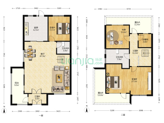 清河半岛 3室1厅2卫 175平方