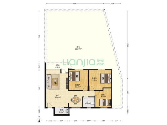 金穗花苑 3室1厅1卫 85平方